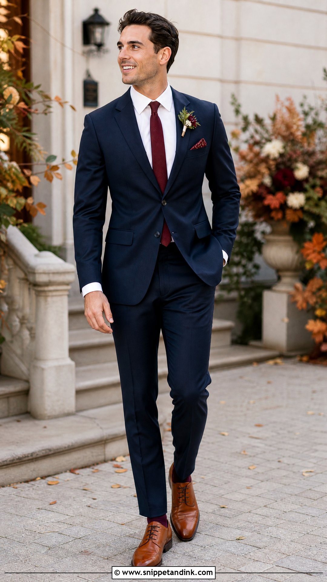 Navy Suit With Burgundy Wedding Socks - Snippet and Ink - 20 Wedding Socks Ideas