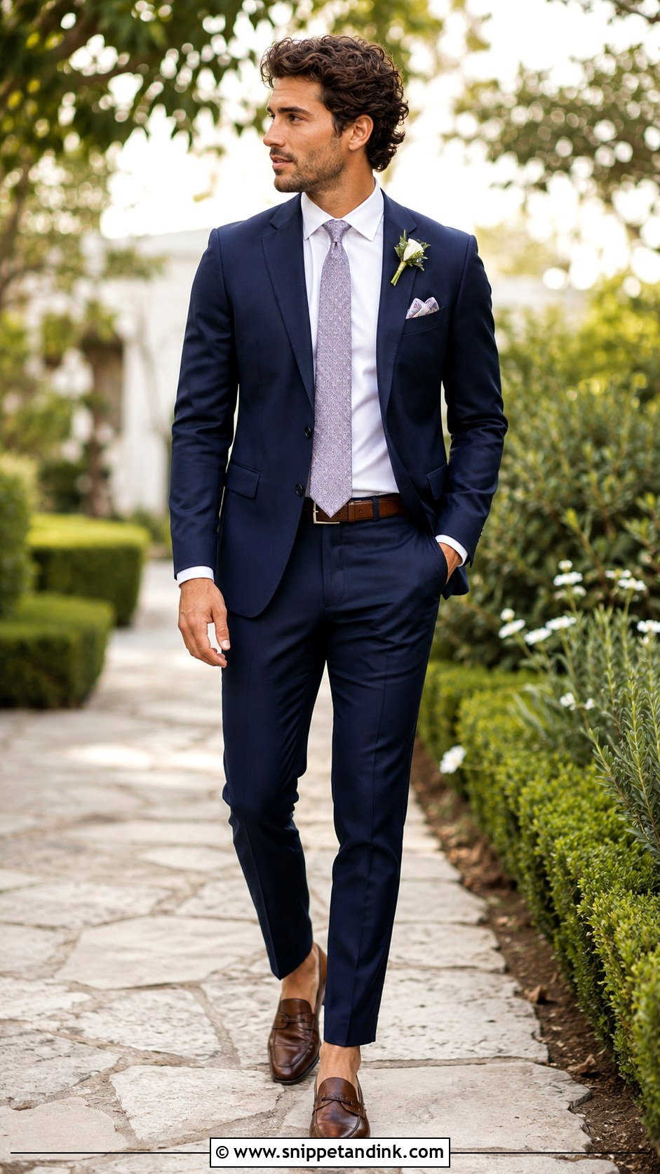 Navy Suit With Loafers - Snippet and Ink - 30 Navy Suit Wedding Ideas