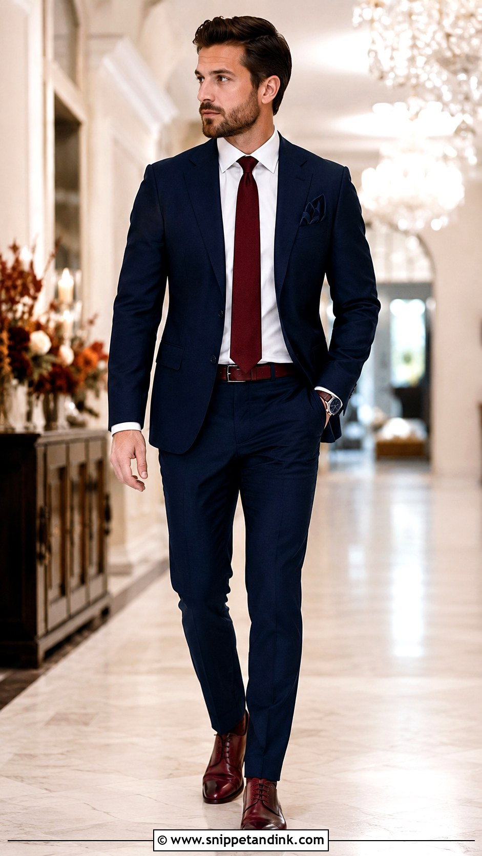 Navy Suit With Oxblood Shoes - Snippet and Ink - 30 Navy Suit Wedding Ideas