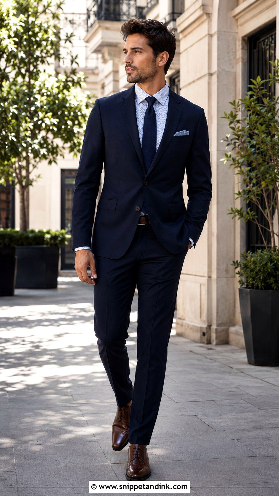Navy Suit With Patterned Shirt - Snippet and Ink - 30 Navy Suit Wedding Ideas