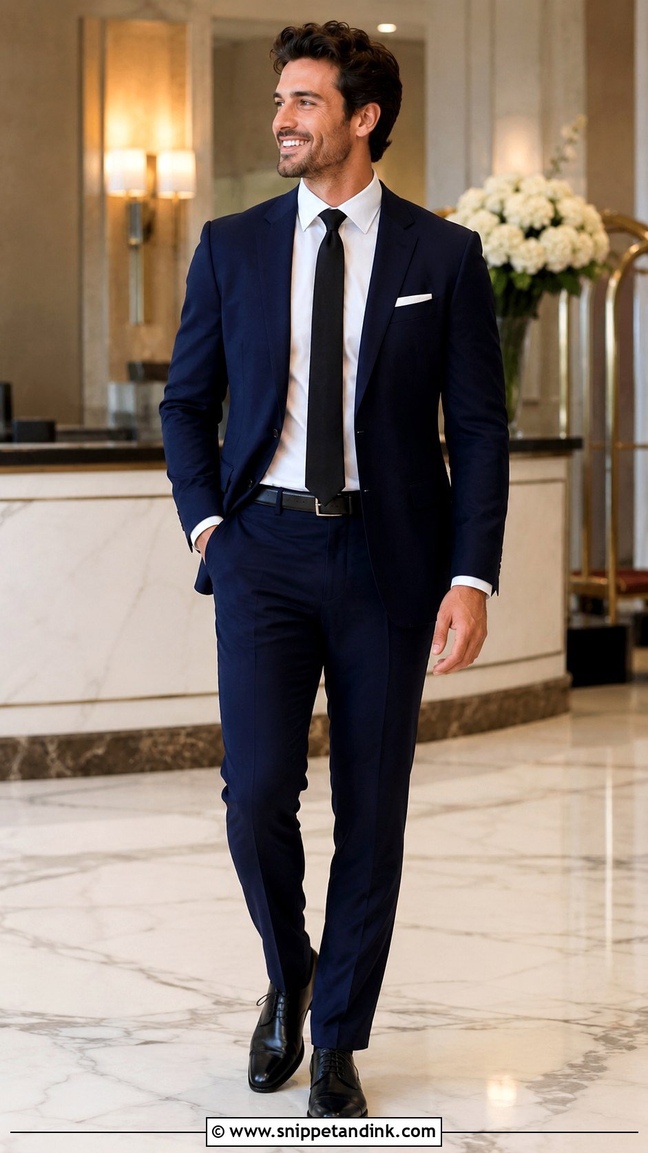 Navy Suit With White Shirt And Black Tie - Snippet and Ink - 30 Navy Suit Wedding Ideas