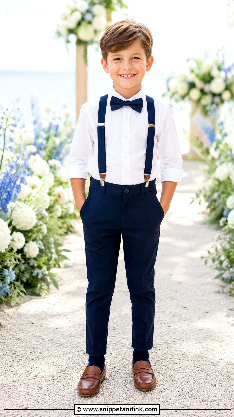 Navy Suspenders And Pants Ring Bearer Outfit - Snippet and Ink - 20 Navy Ring Bearer Outfit Ideas