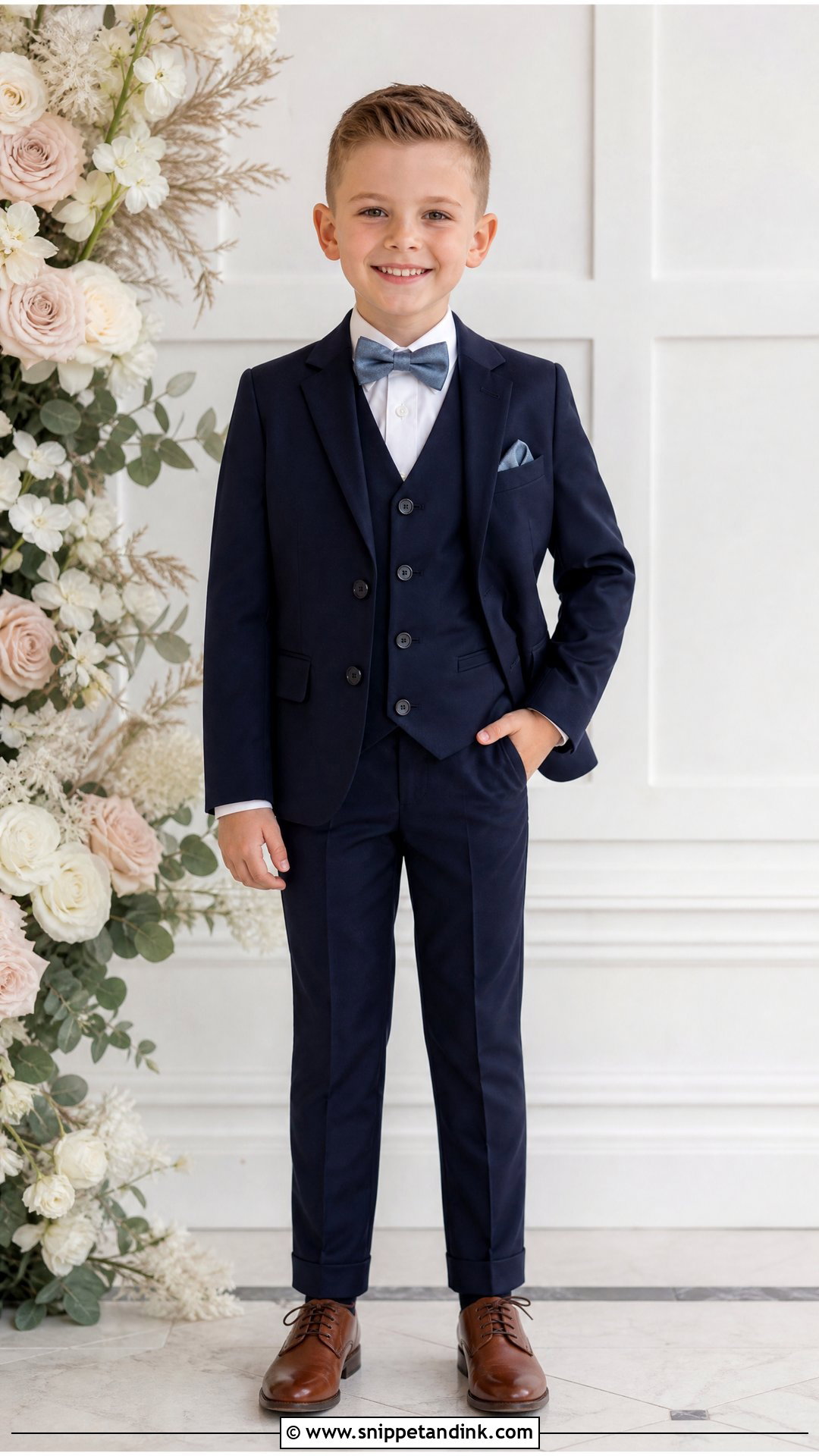 Navy Three Piece Page Boy Suit - Snippet and Ink - 20 Page Boys Wedding Outfits