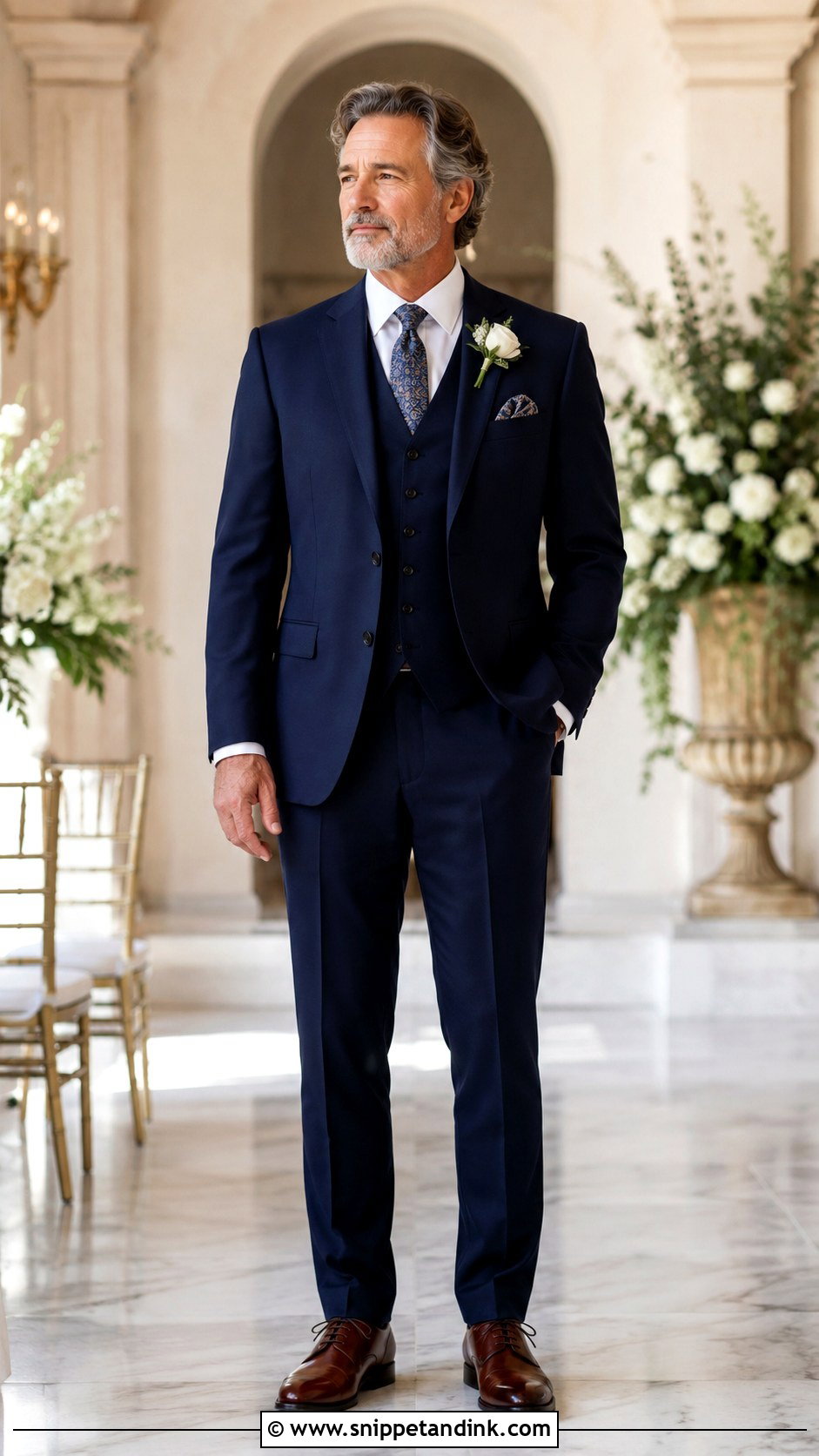 Navy Three Piece Suit - Snippet and Ink - 25 Father of the Bride Suit Ideas