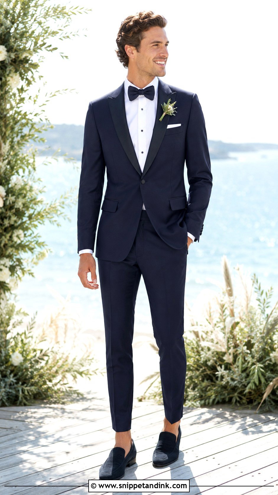 Navy Tux For Beach Wedding - Snippet and Ink - 25 Navy Tux Wedding Ideas