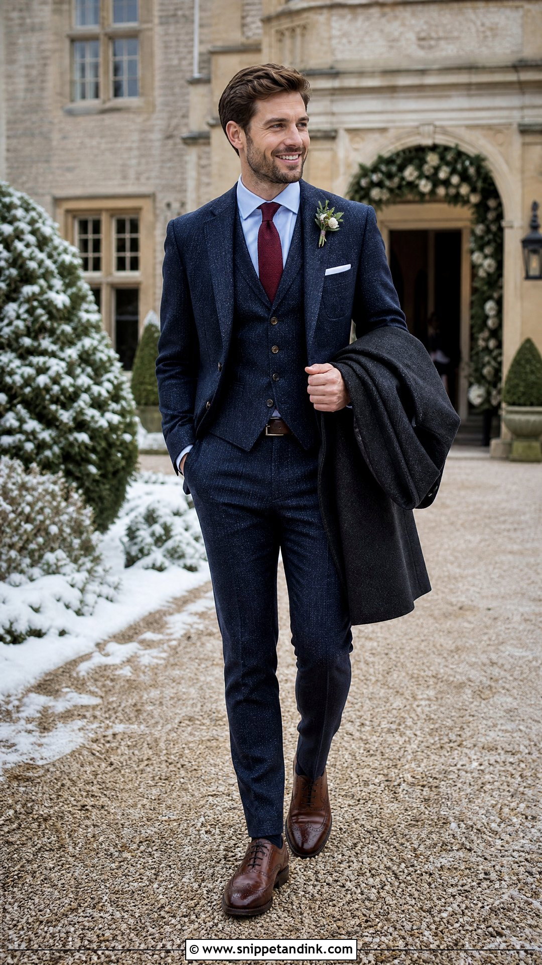Navy Tweed Suit Winter Wedding - Snippet and Ink - 20 Navy Suits Wedding
