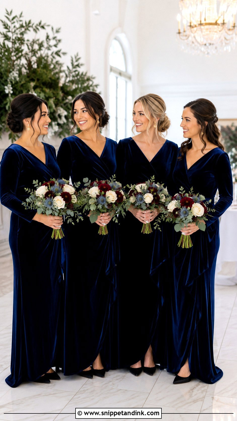 Navy Velvet Bridal Party - Snippet and Ink - 20 Navy Bridal Party Ideas