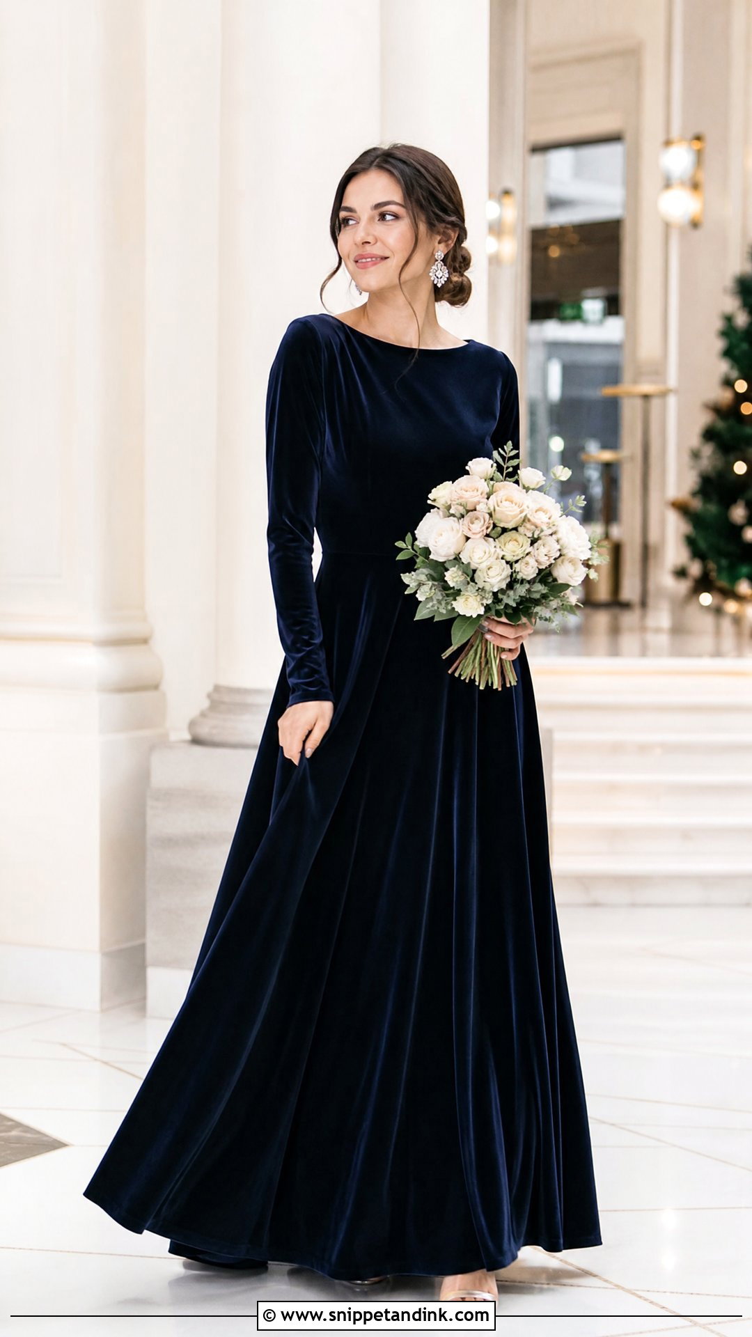 Navy Velvet Wedding Dress - Snippet and Ink - 25 Velvet Wedding Dress Ideas