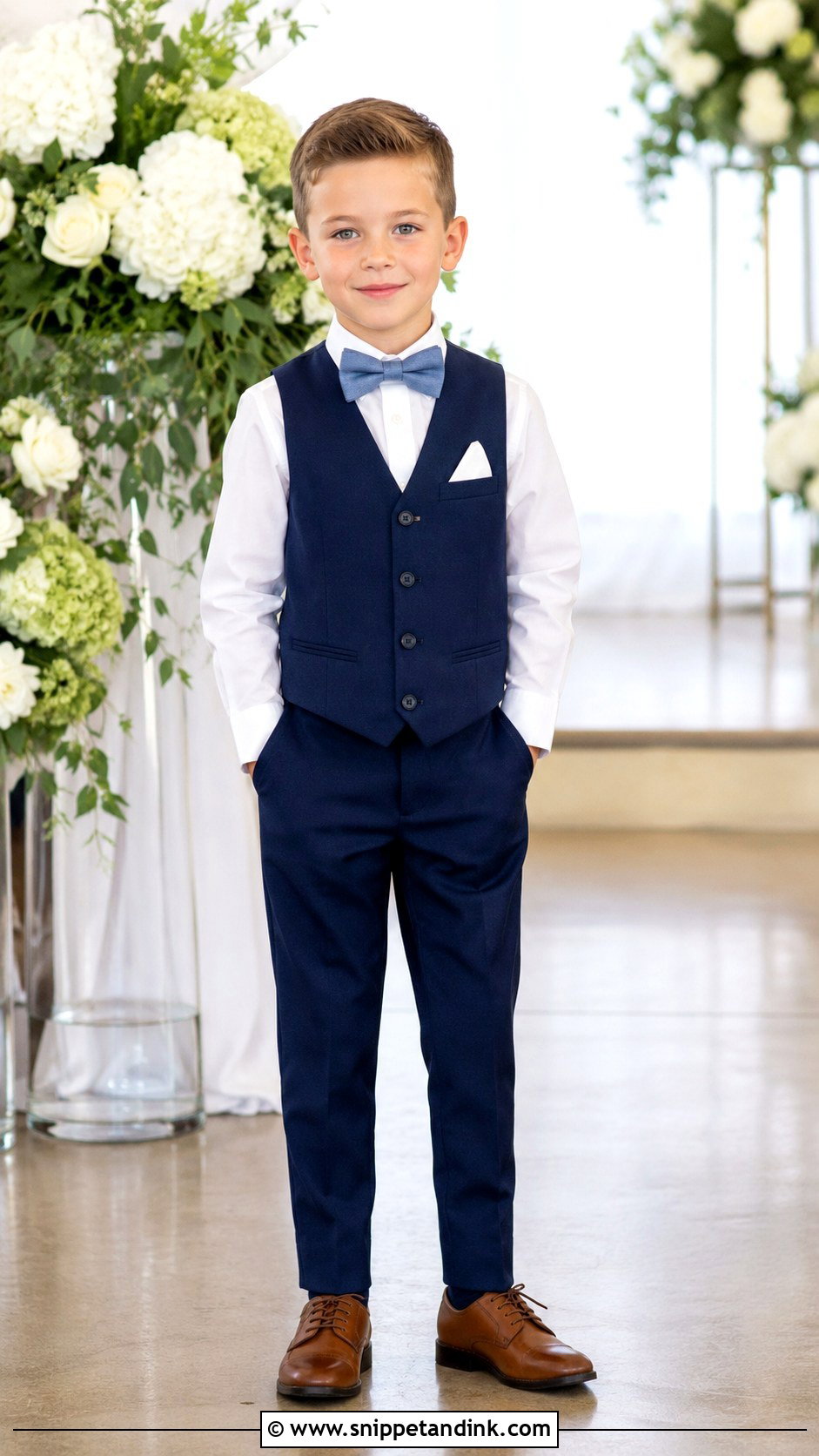 Navy Vest And Pants Ring Bearer Outfit - Snippet and Ink - 20 Navy Ring Bearer Outfit Ideas