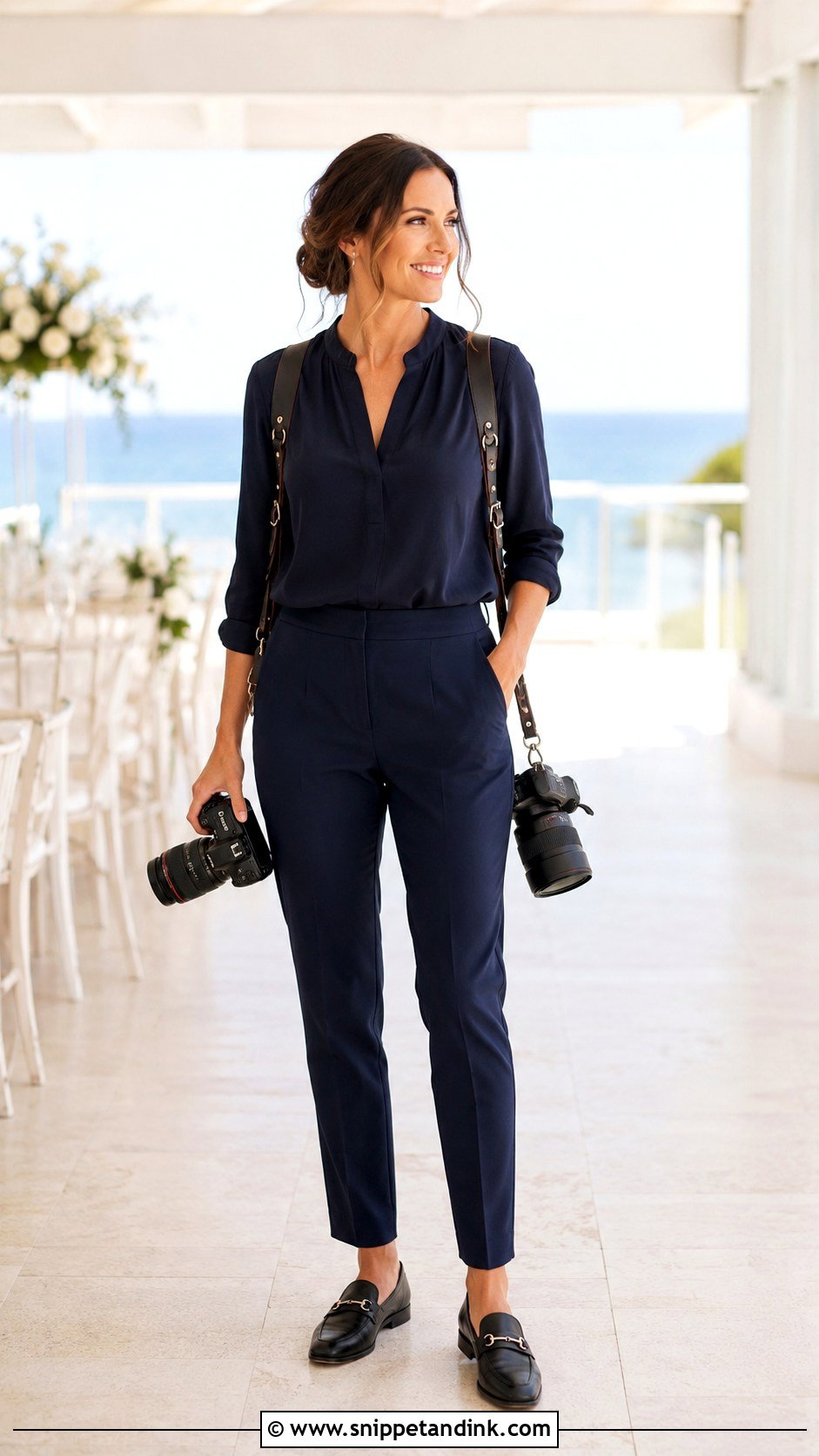 Navy Wedding Photographer Outfit - Snippet and Ink - 30 Wedding Photographer Outfit Ideas