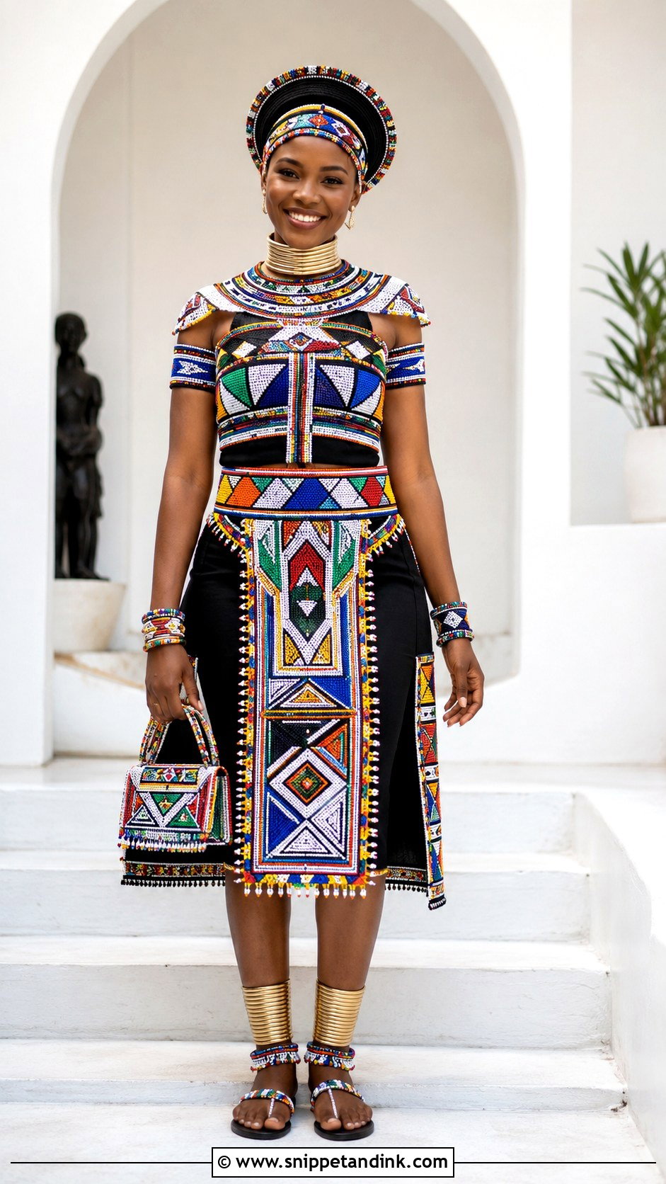 Ndebele Beaded Wedding Outfit - Snippet and Ink - 20 Traditional African Wedding Outfits