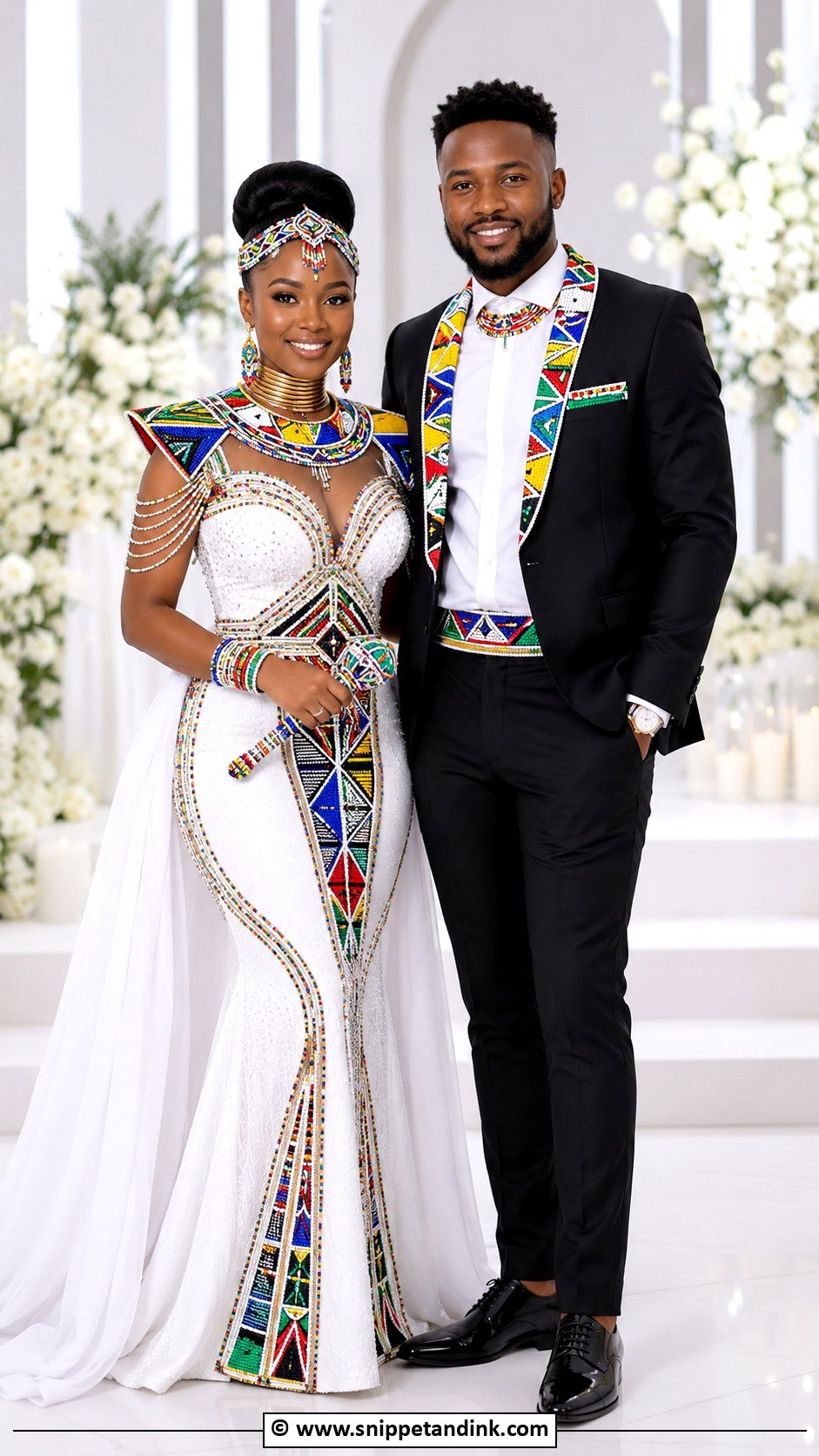 Ndebele Bride And Groom Outfit - Snippet and Ink - 25 Ndebele Wedding Dress Ideas