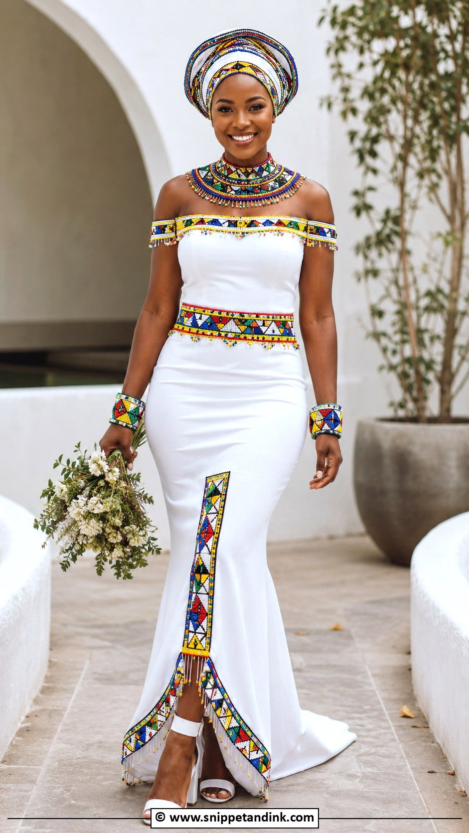 Ndebele Off Shoulder Wedding Dress - Snippet and Ink - 25 Ndebele Wedding Dress Ideas