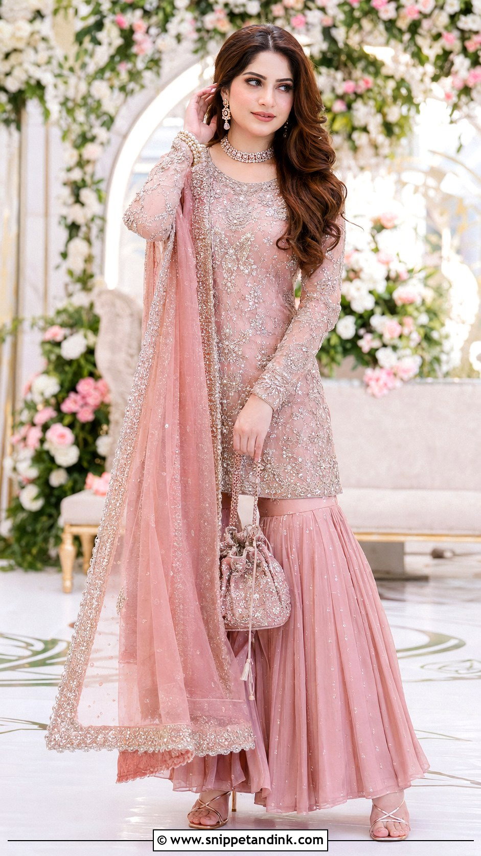 Neelam Muneer Rose Pink Bridal Sharara - Snippet and Ink - 20 Neelam Muneer Bridal Dress Ideas