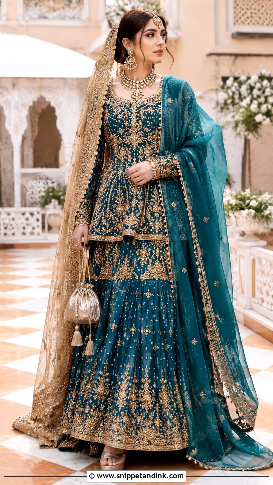 Neelam Muneer Teal Blue Bridal Lehenga - Snippet and Ink - 20 Neelam Muneer Bridal Dress Ideas