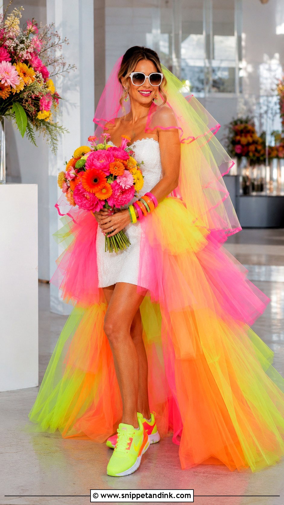 Neon Tulle Wedding Dress - Snippet and Ink - 20 Funny Ugly Wedding Dress Ideas