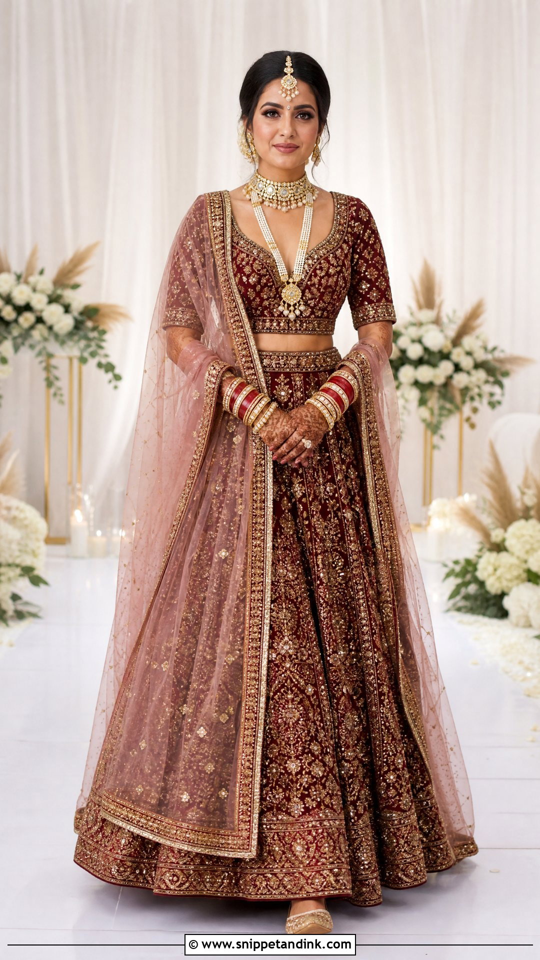 Net Bridal Dupatta - Snippet and Ink - 20 Bridal Duppata Design Ideas