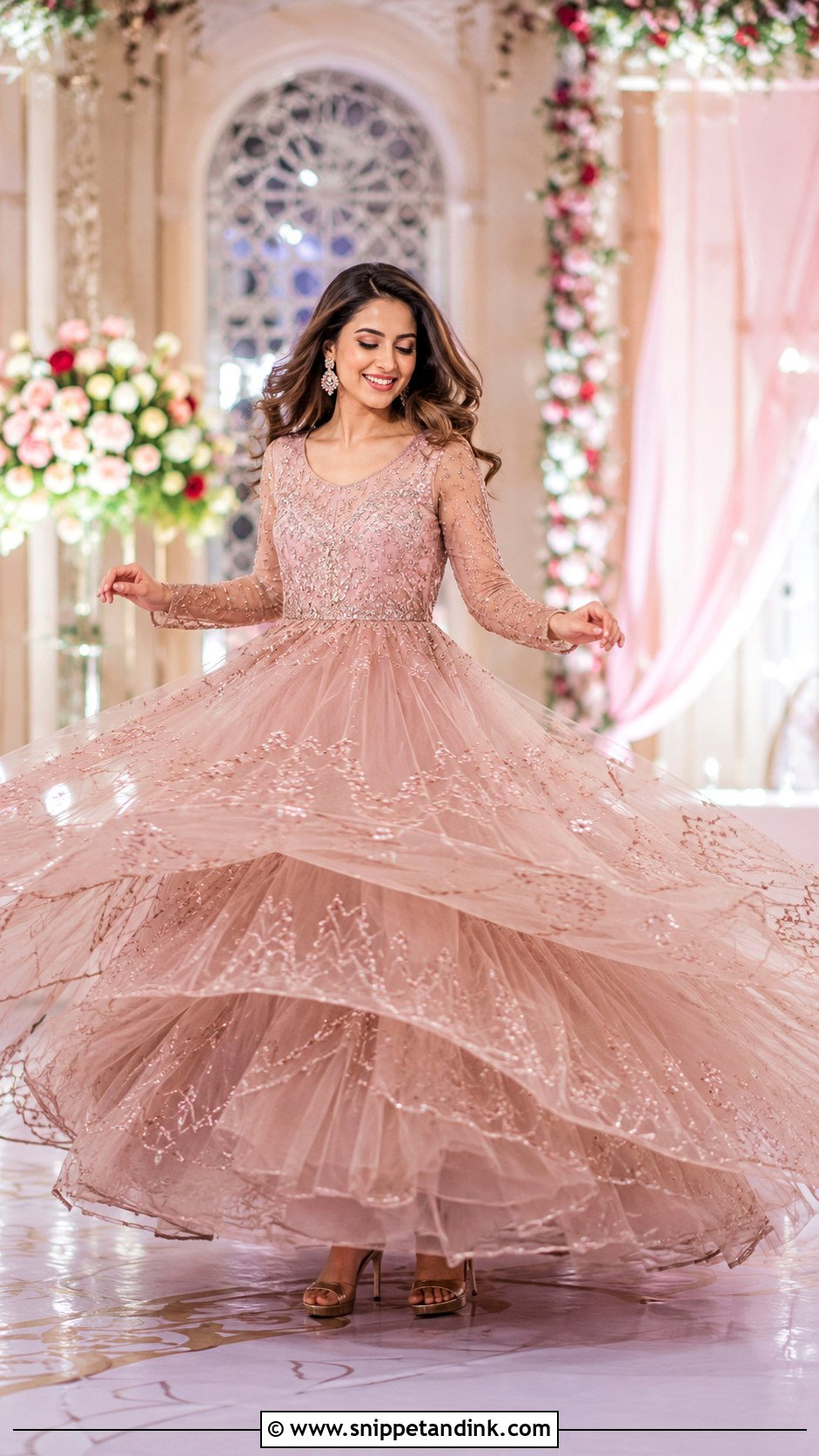 Net Bridal Sangeet Gown - Snippet and Ink - 25 Bridal Sangeet Outfit Gown Ideas