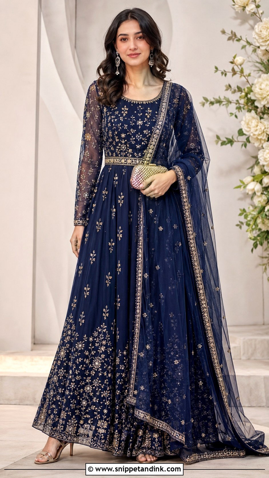 Net Dupatta Anarkali Gown - Snippet and Ink - 25 Anarkali Gown with Dupatta Ideas