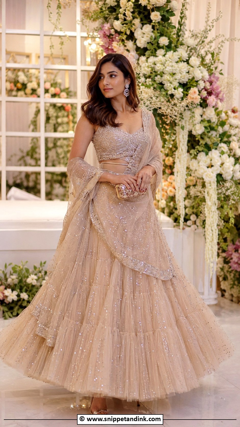 Net Lehenga For Sangeet Night - Snippet and Ink - 35 Sangeet Night Outfit Ideas