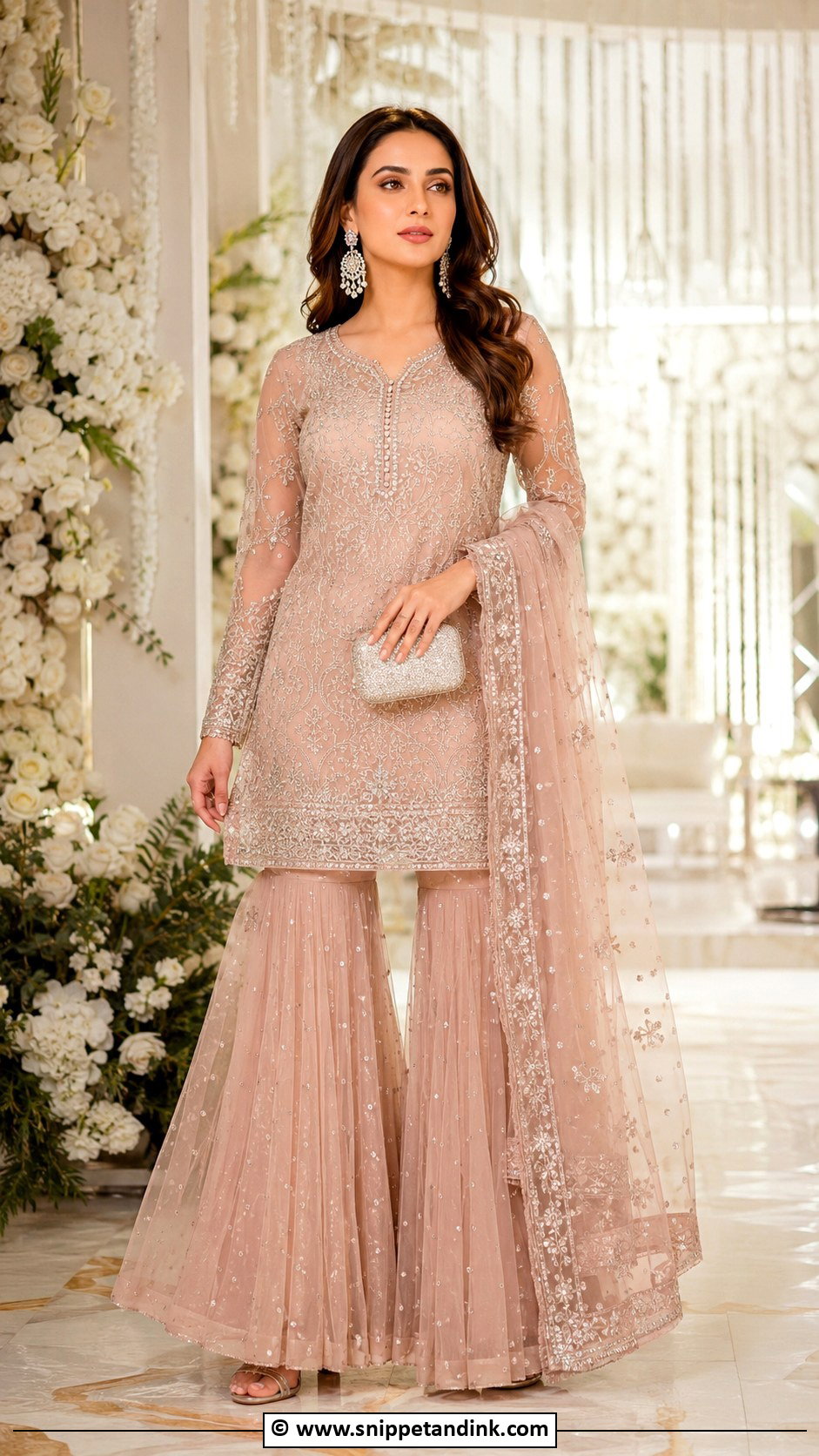 Net Sarara Dress - Snippet and Ink - 30 Sarara Dress Indian Weddings Ideas
