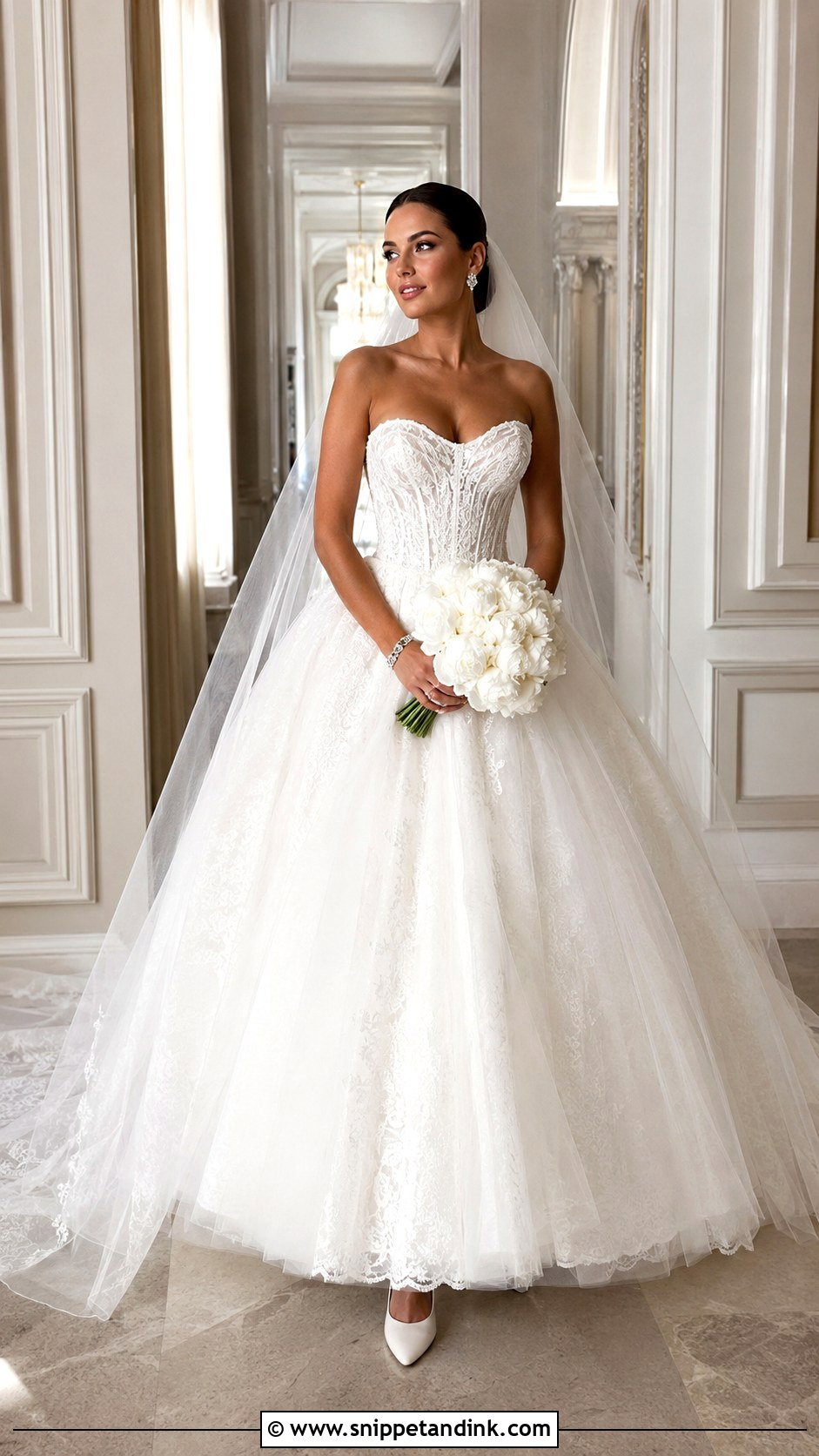 Netta Benshabu Basque Waist Ball Gown - Snippet and Ink - 20 Netta Benshabu Wedding Dress Ideas