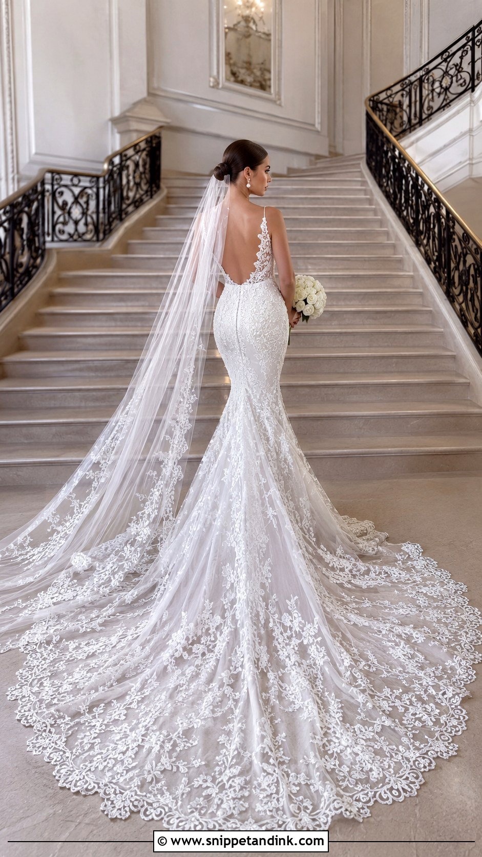 Netta Benshabu Cathedral Train Wedding Dress - Snippet and Ink - 20 Netta Benshabu Wedding Dress Ideas