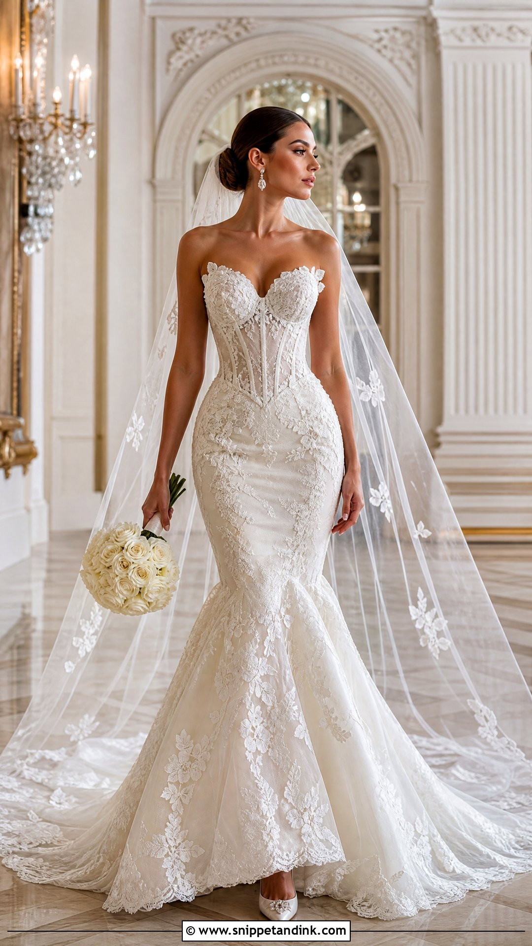 Netta Benshabu Lace Mermaid Wedding Dress - Snippet and Ink - 20 Netta Benshabu Wedding Dress Ideas