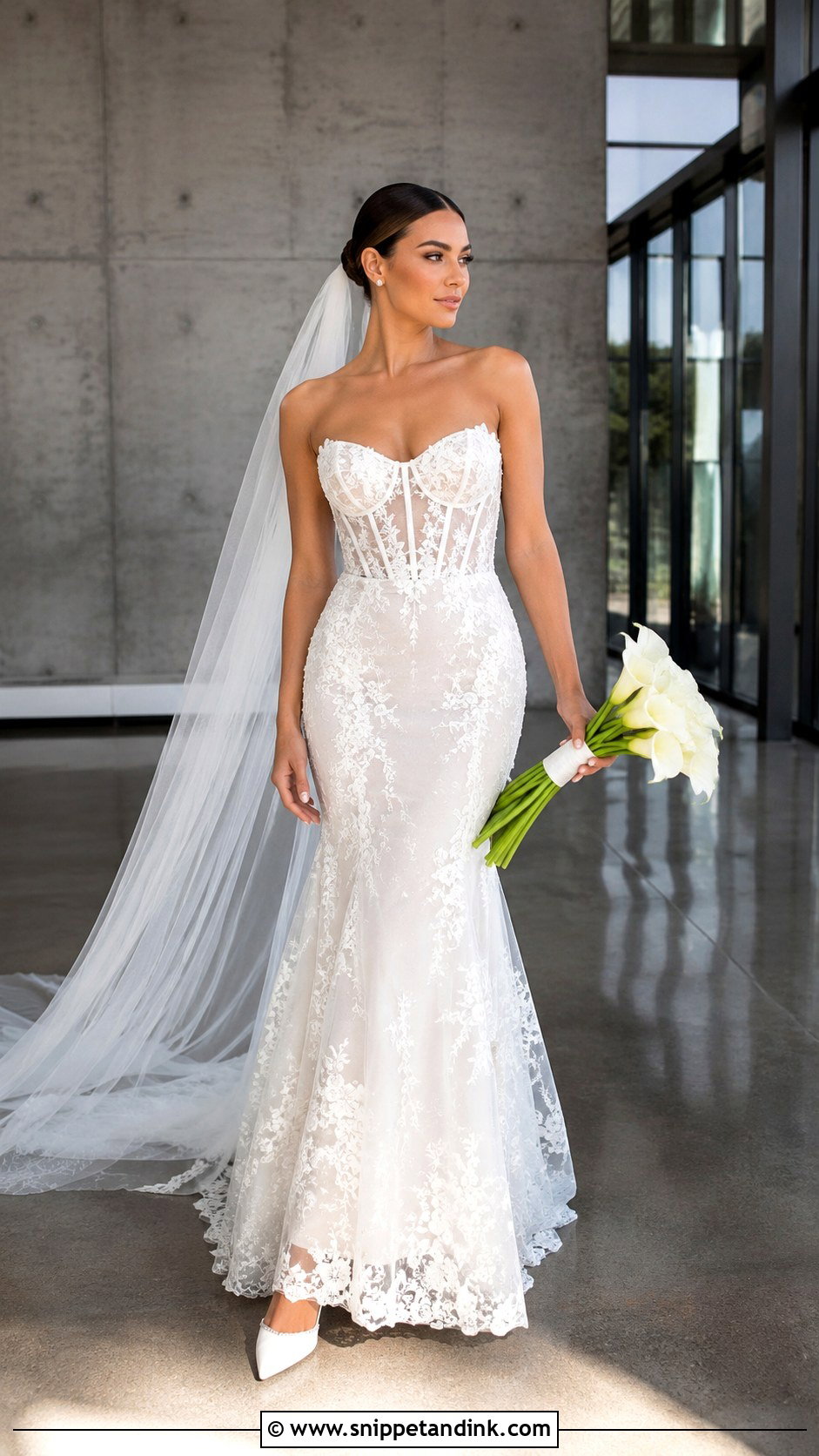 Netta Benshabu Sheer Corset Wedding Dress - Snippet and Ink - 20 Netta Benshabu Wedding Dress Ideas