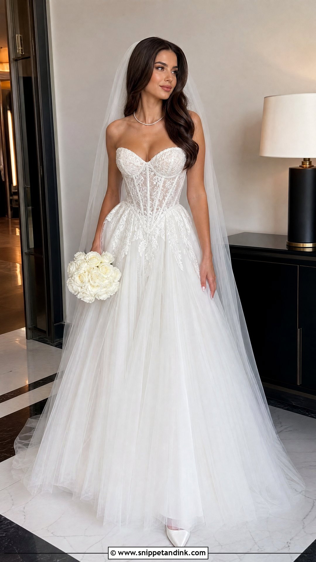 Netta Benshabu Strapless Corset Wedding Dress - Snippet and Ink - 20 Netta Benshabu Wedding Dress Ideas