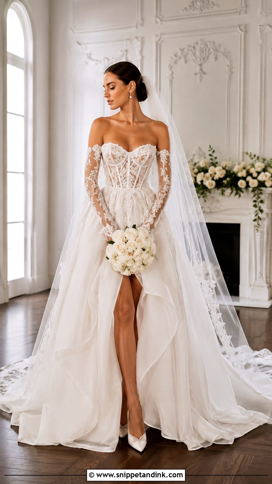 Netta Benshabu Wedding Dress With Detachable Sleeves - Snippet and Ink - 20 Netta Benshabu Wedding Dress Ideas