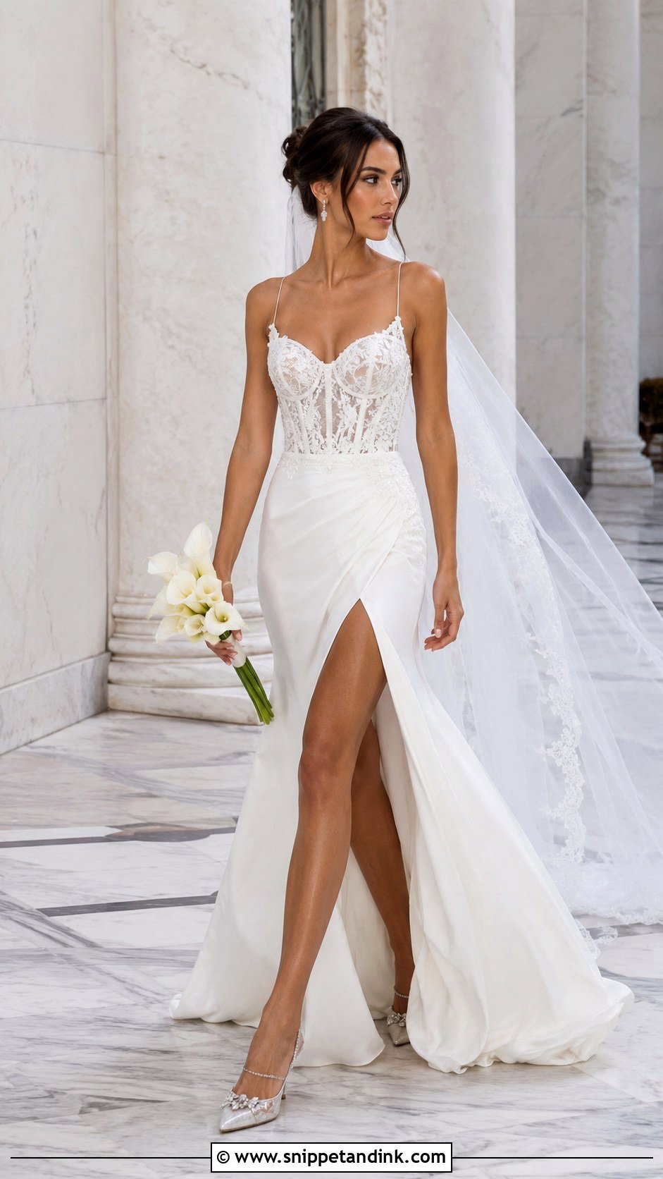 Netta Benshabu Wedding Dress With Slit - Snippet and Ink - 20 Netta Benshabu Wedding Dress Ideas