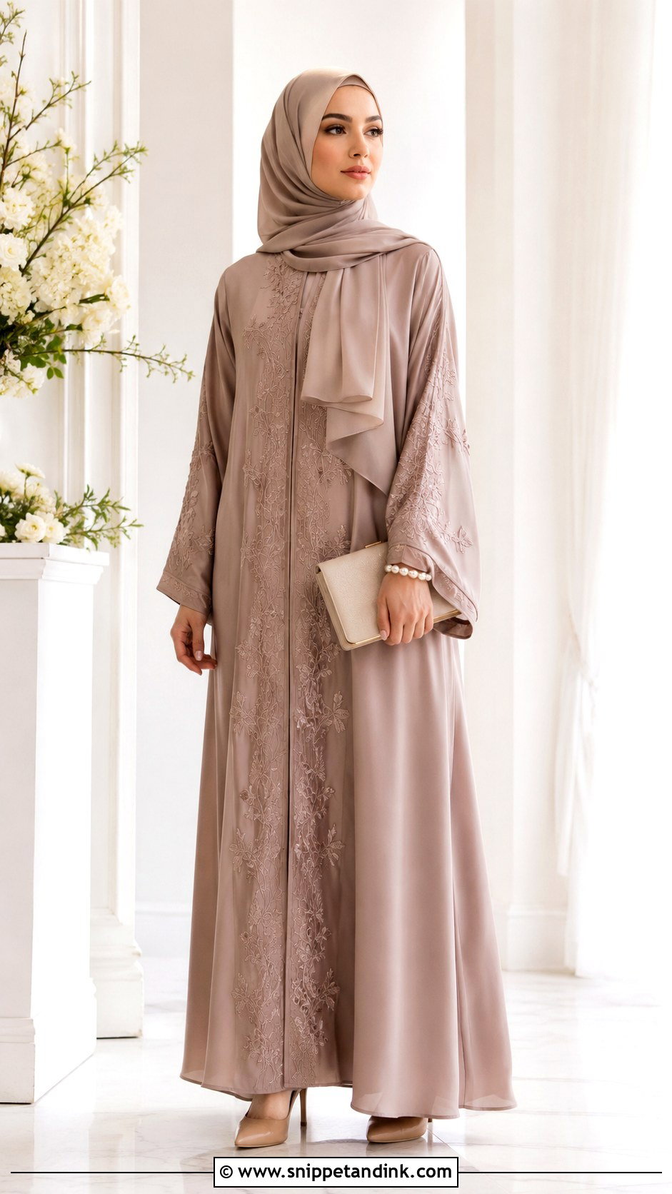 Neutral Abaya - Snippet and Ink - 30 Wedding Abaya Ideas