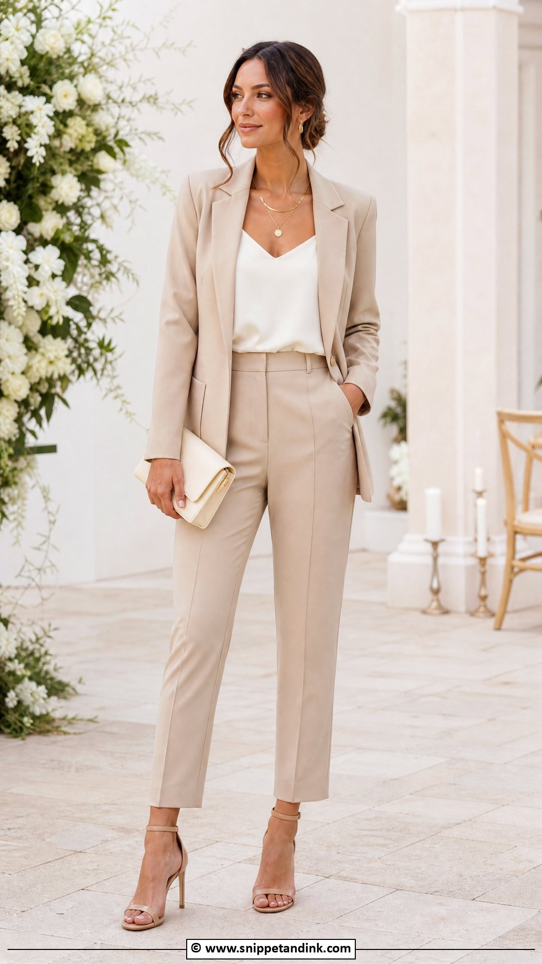 Neutral Beige Wedding Suit - Snippet and Ink - 30 Wedding Suit Women Ideas