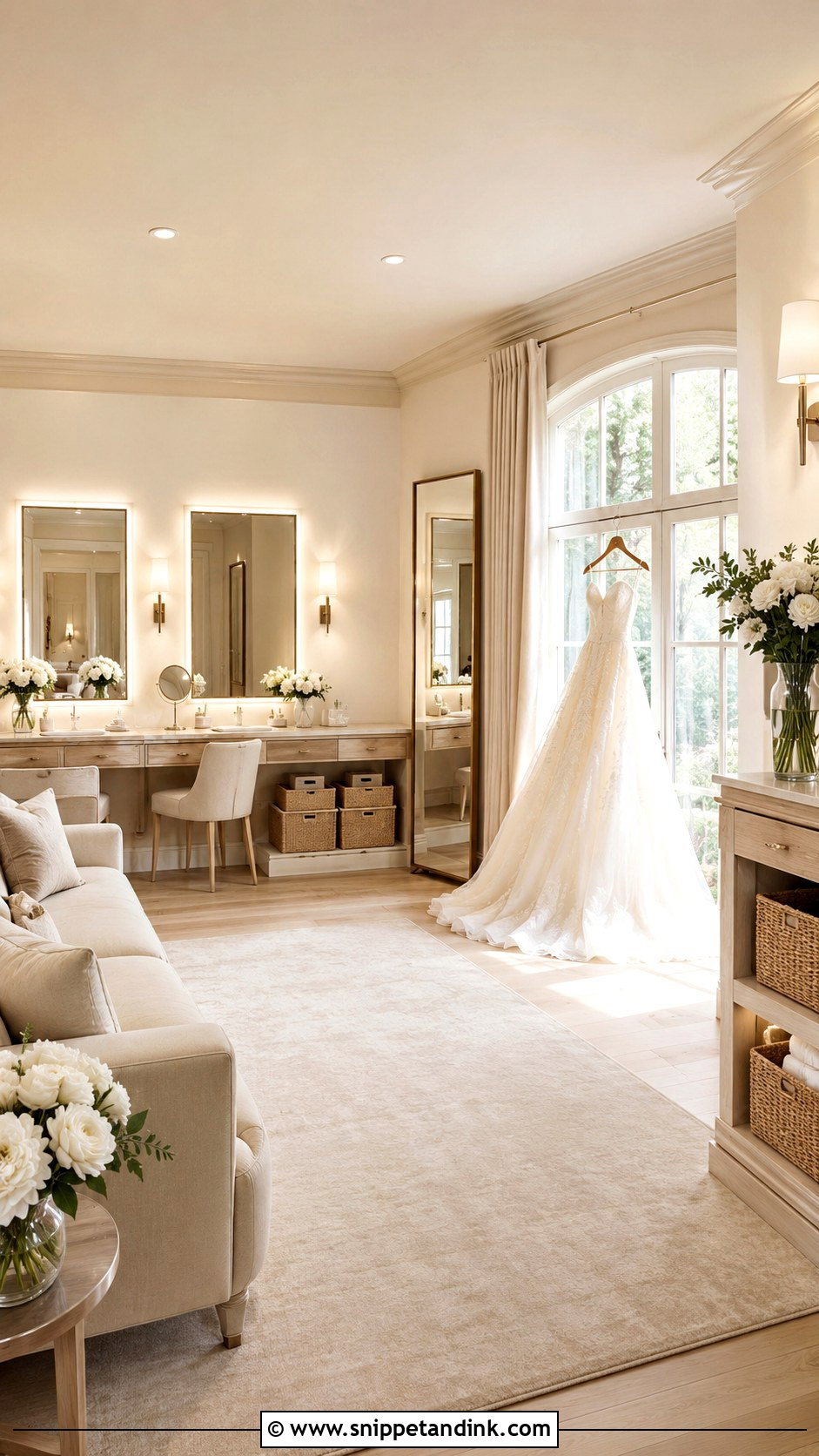 Neutral Bridal Suite - Snippet and Ink - 20 Bride Suite Ideas