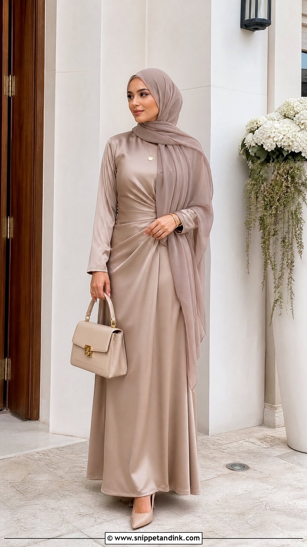 Neutral Hijab Wedding Outfit - Snippet and Ink - 25 Hijab Ideas for Wedding