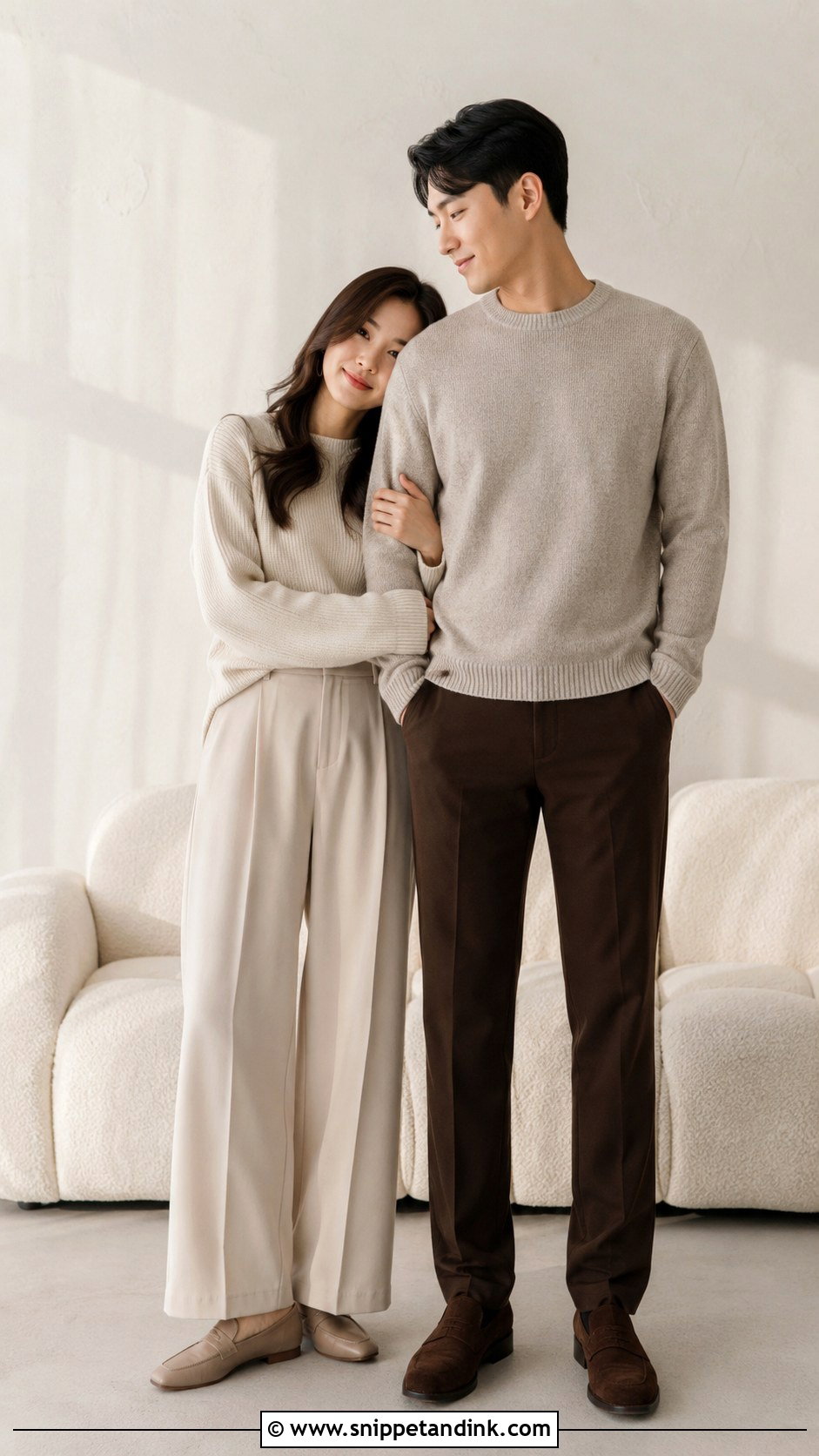 Neutral Knitwear Indoor Prewed Outfit - Snippet and Ink - 20 Prewed Casual Indoor Ideas