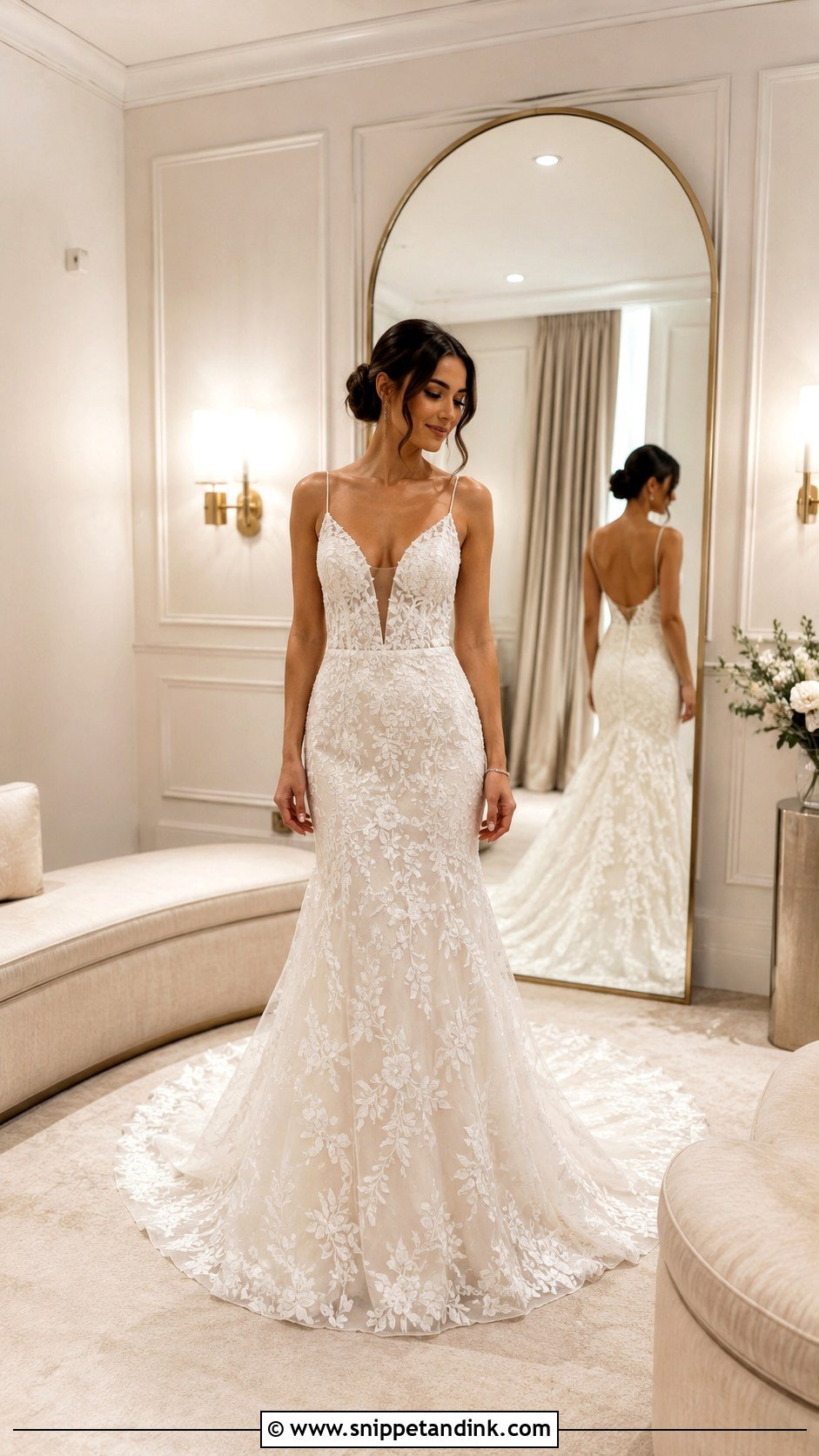 Neutral Luxury Bridal Fitting Room - Snippet and Ink - 20 Bridal Fitting Room Ideas