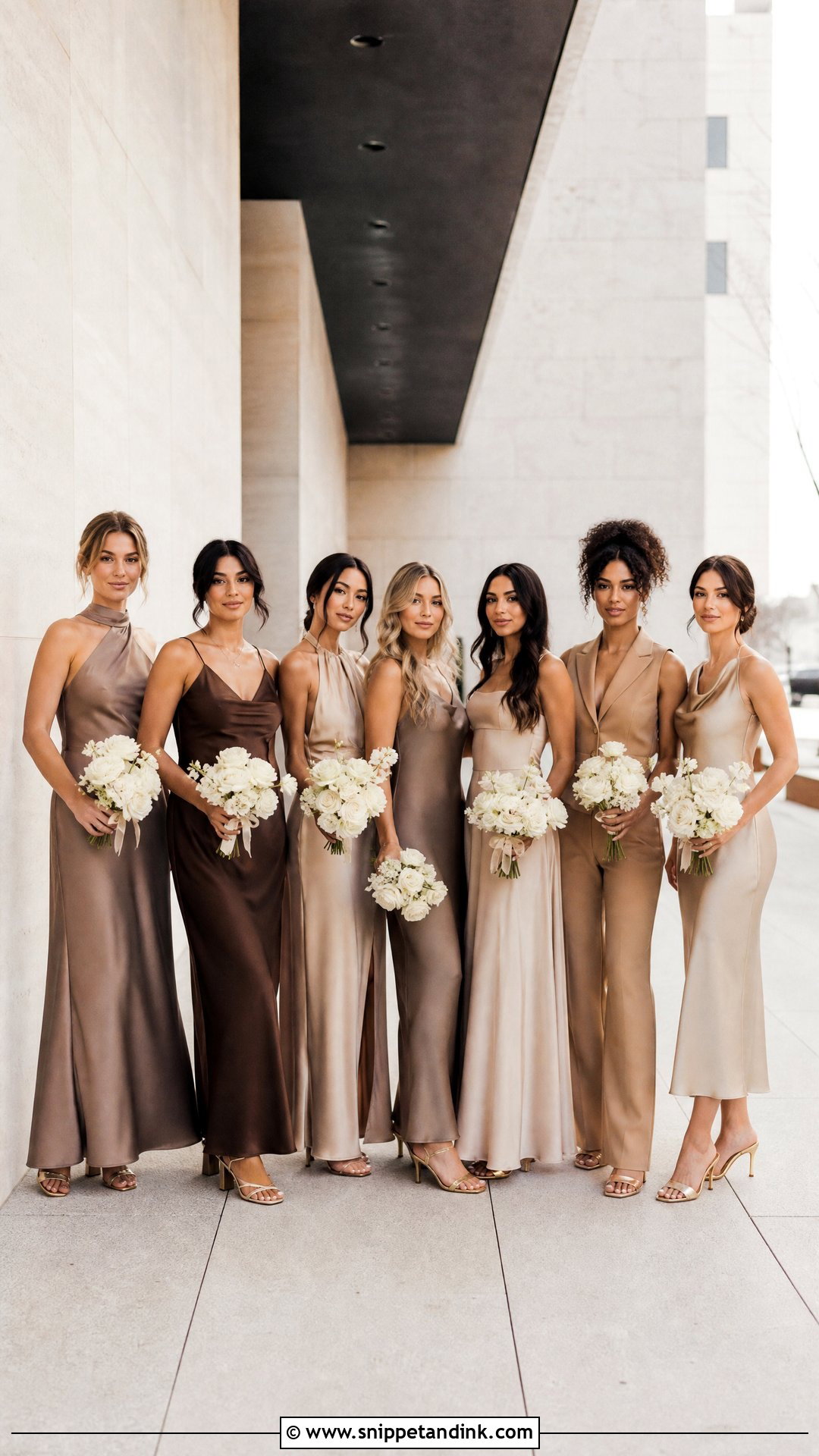 Neutral Mix And Match Bridesmaid Outfit - Snippet and Ink - 20 Wedding Party Looks