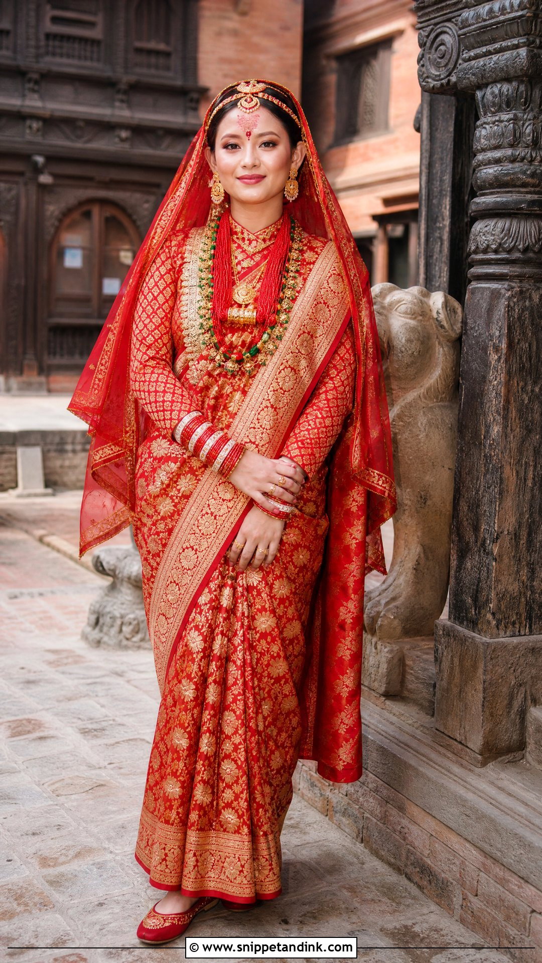 Newari Banarasi Nepali Wedding Outfit - Snippet and Ink - 25 Nepali Wedding Dress Ideas