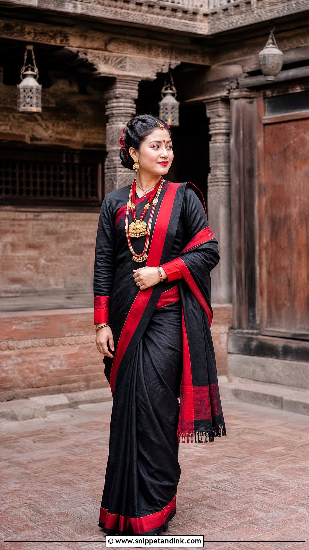 Newari Haku Patasi Wedding Outfit - Snippet and Ink - 25 Nepali Wedding Dress Ideas
