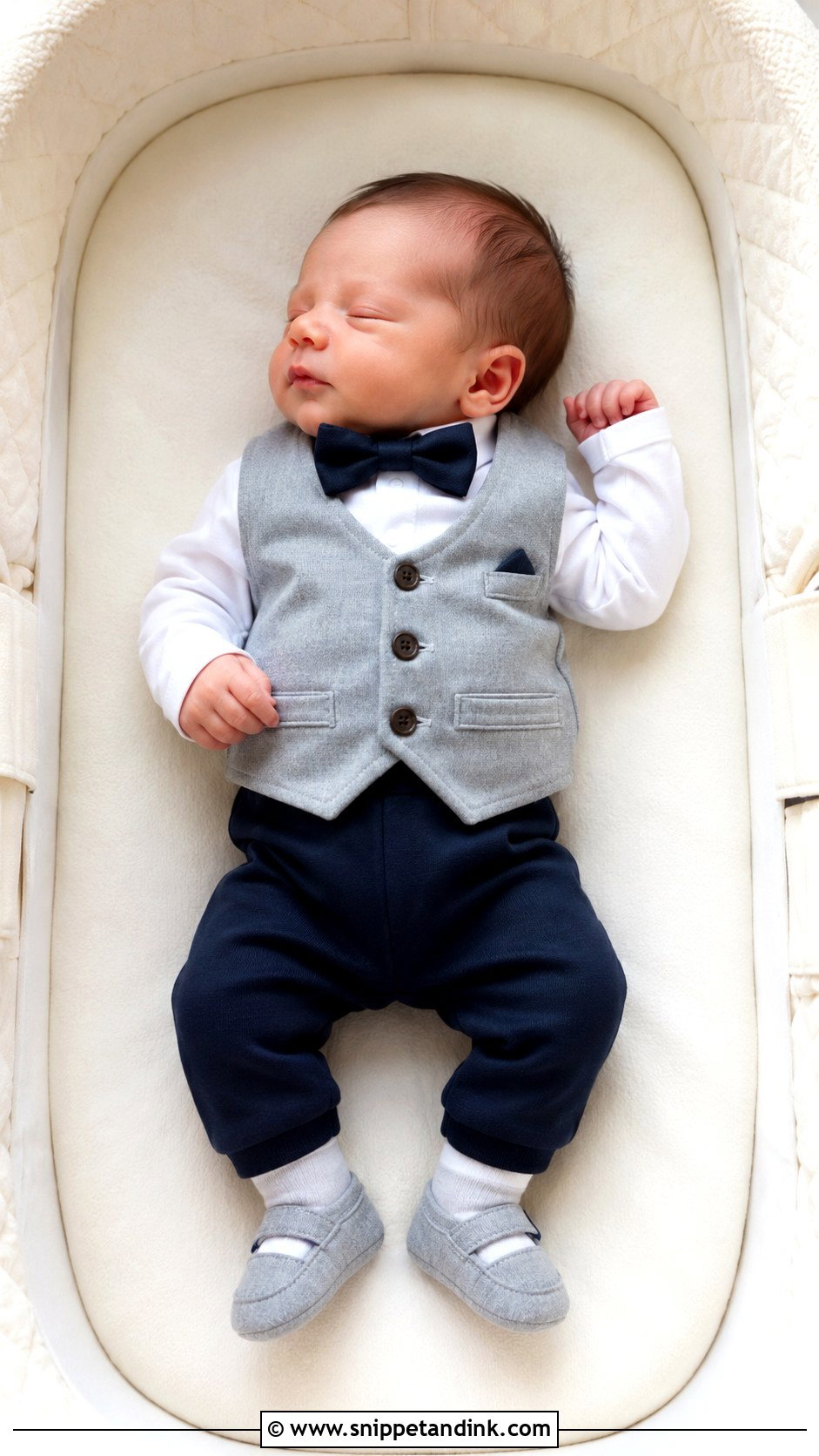 Newborn Wedding Bow Tie Bodysuit - Snippet and Ink - 20 Newborn Wedding Outfit Ideas