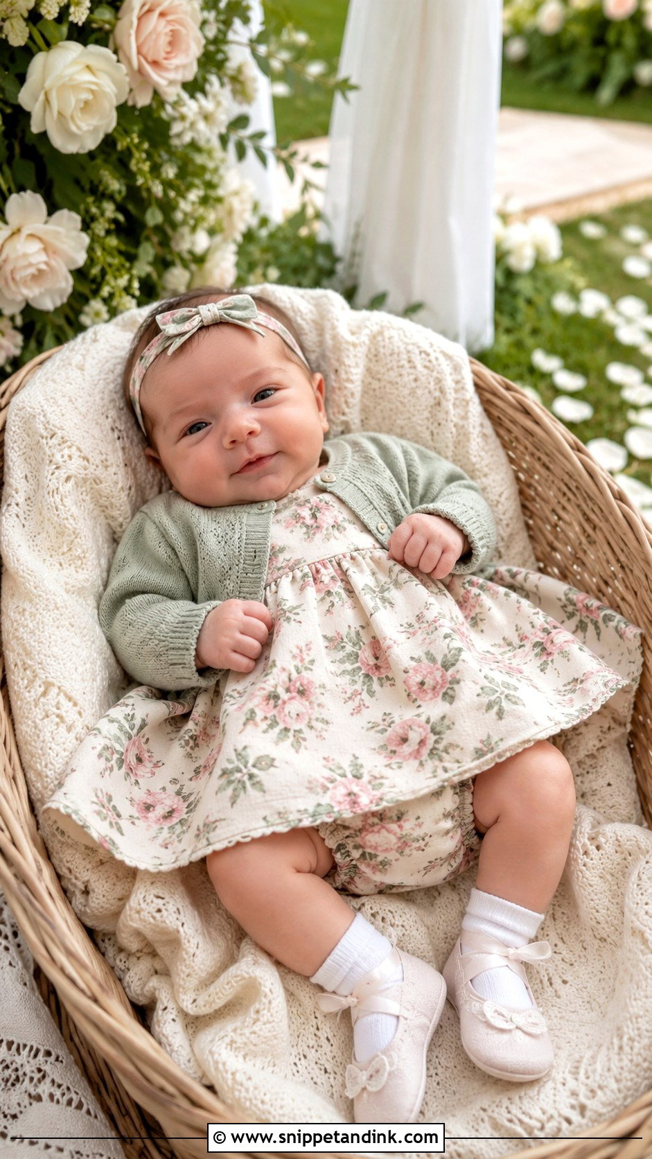 Newborn Wedding Floral Dress Outfit - Snippet and Ink - 20 Newborn Wedding Outfit Ideas