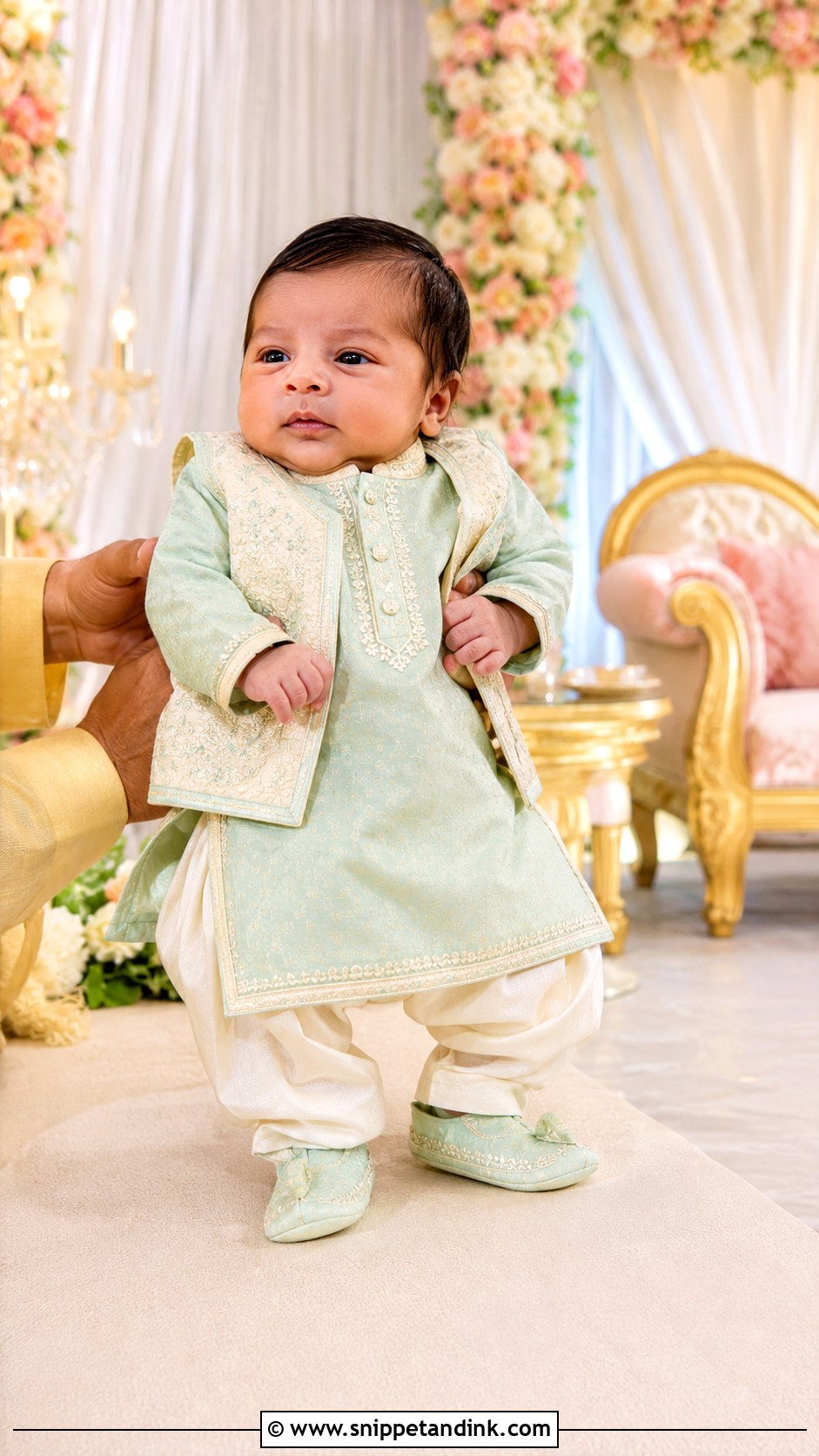 Newborn Wedding Kurta Pajama Outfit - Snippet and Ink - 20 Newborn Wedding Outfit Ideas