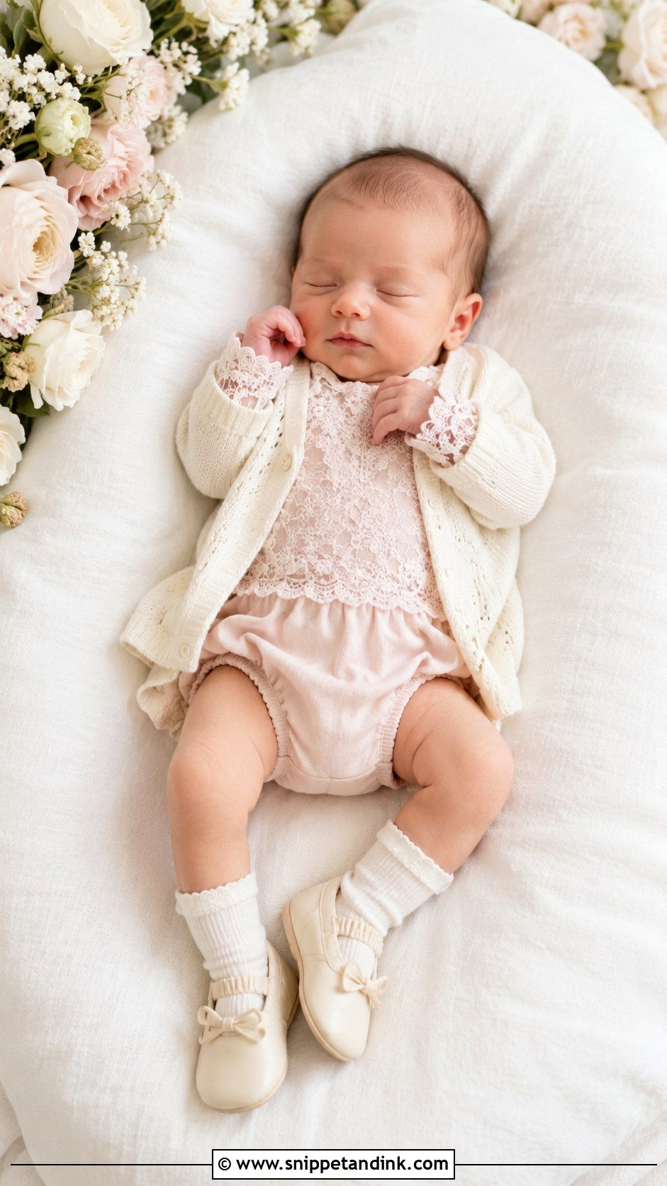 Newborn Wedding Lace Romper - Snippet and Ink - 20 Newborn Wedding Outfit Ideas