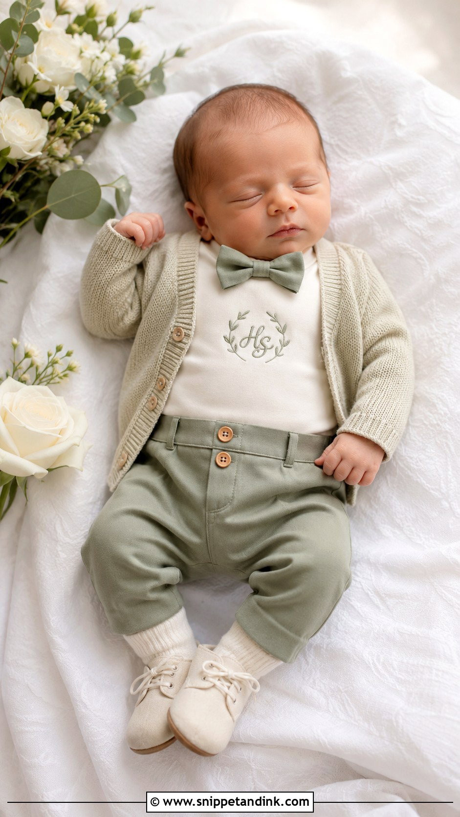 Newborn Wedding Monogram Romper - Snippet and Ink - 20 Newborn Wedding Outfit Ideas