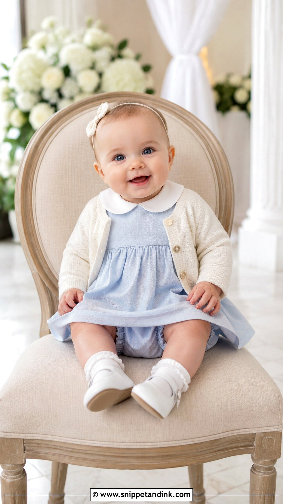 Newborn Wedding Peter Pan Collar Dress - Snippet and Ink - 20 Newborn Wedding Outfit Ideas