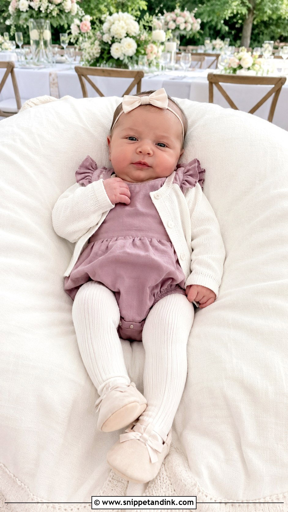 Newborn Wedding Ruffle Romper - Snippet and Ink - 20 Newborn Wedding Outfit Ideas