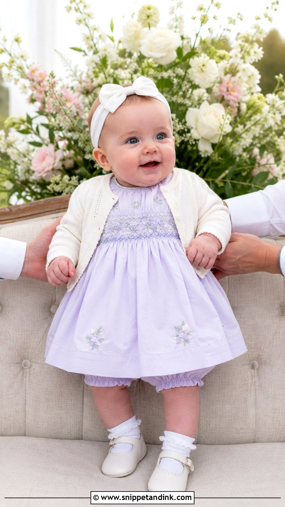 Newborn Wedding Smocked Dress Outfit - Snippet and Ink - 20 Newborn Wedding Outfit Ideas