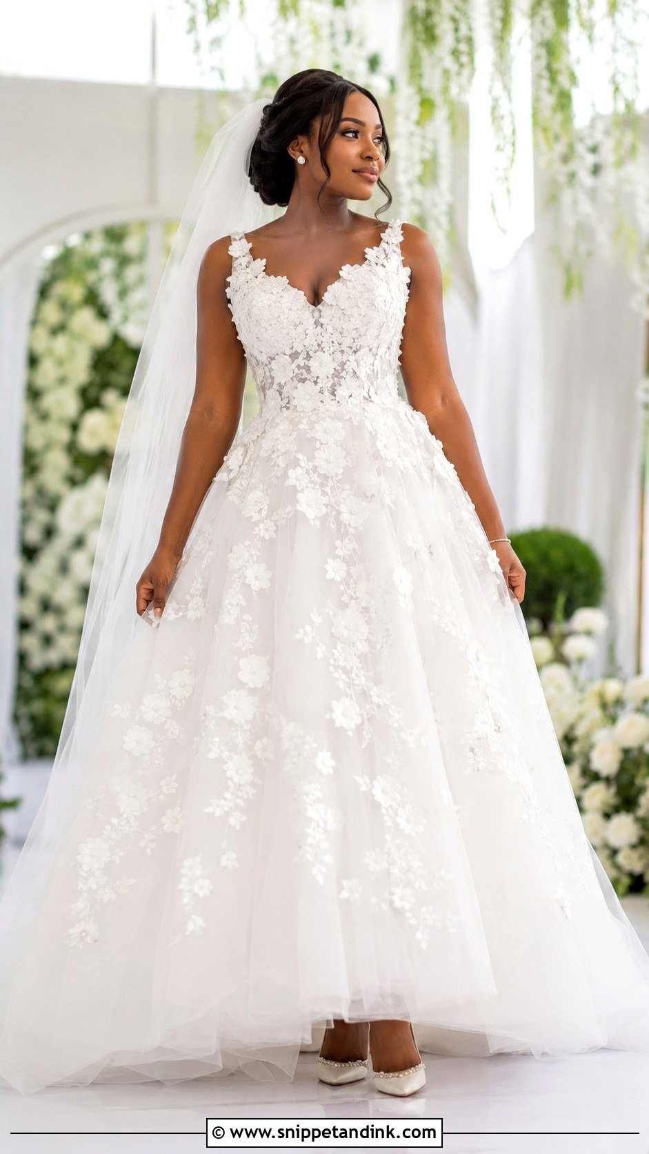 Nigerian 3D Floral Wedding Gown - Snippet and Ink - 20 Nigeria Wedding Gown Styles